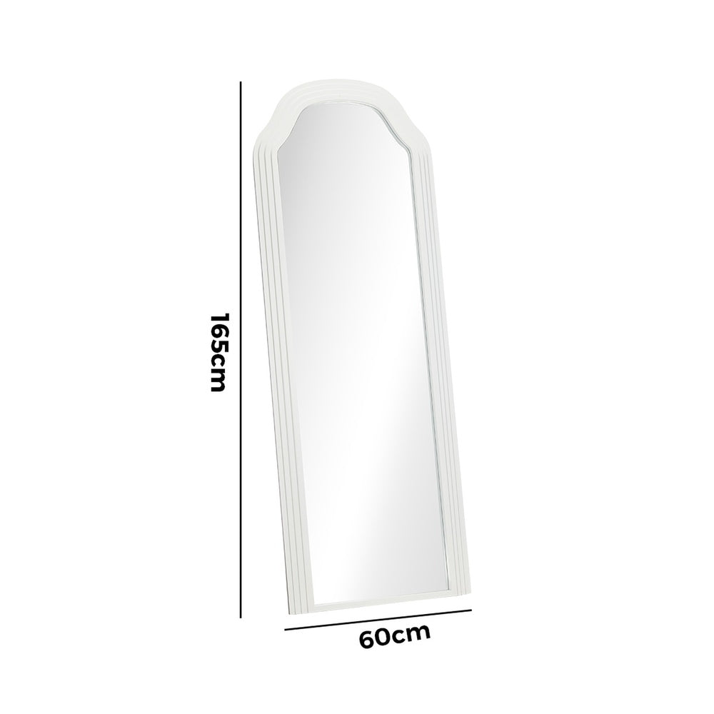 Full Length Makeup Mirror 165x60cm White Wood Frame Bedroom Style