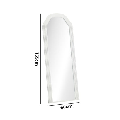 Full Length Makeup Mirror 165x60cm White Wood Frame Bedroom Style