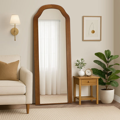 Full Length Makeup Mirror 165x60cm Brown Wood Bedroom Home Décor