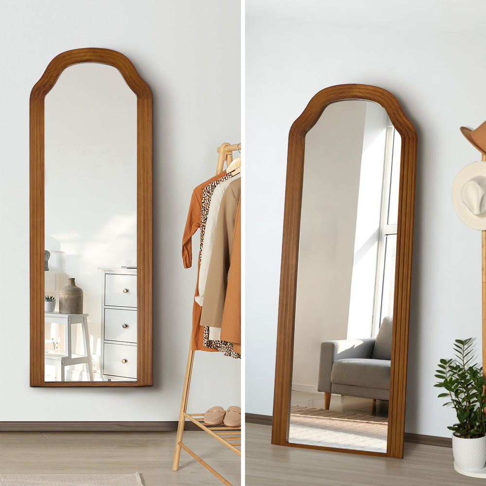 Full Length Makeup Mirror 165x60cm Brown Wood Bedroom Home Décor