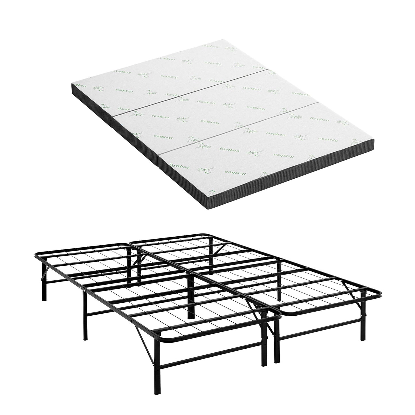Double Folding Bed Mattress Bamboo Cover | HomeAndLiving - 2