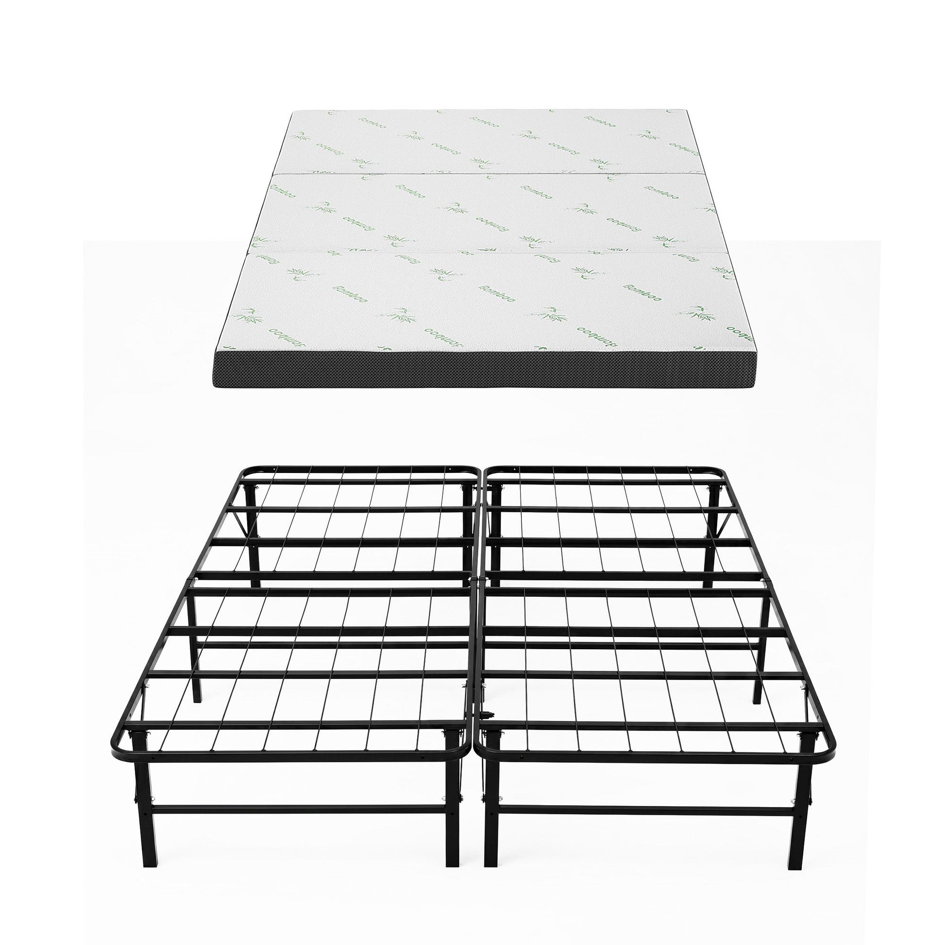 Double Folding Bed Mattress Bamboo Cover | HomeAndLiving - 3