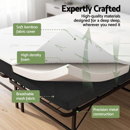Double Folding Bed Mattress Bamboo Cover | HomeAndLiving - 6