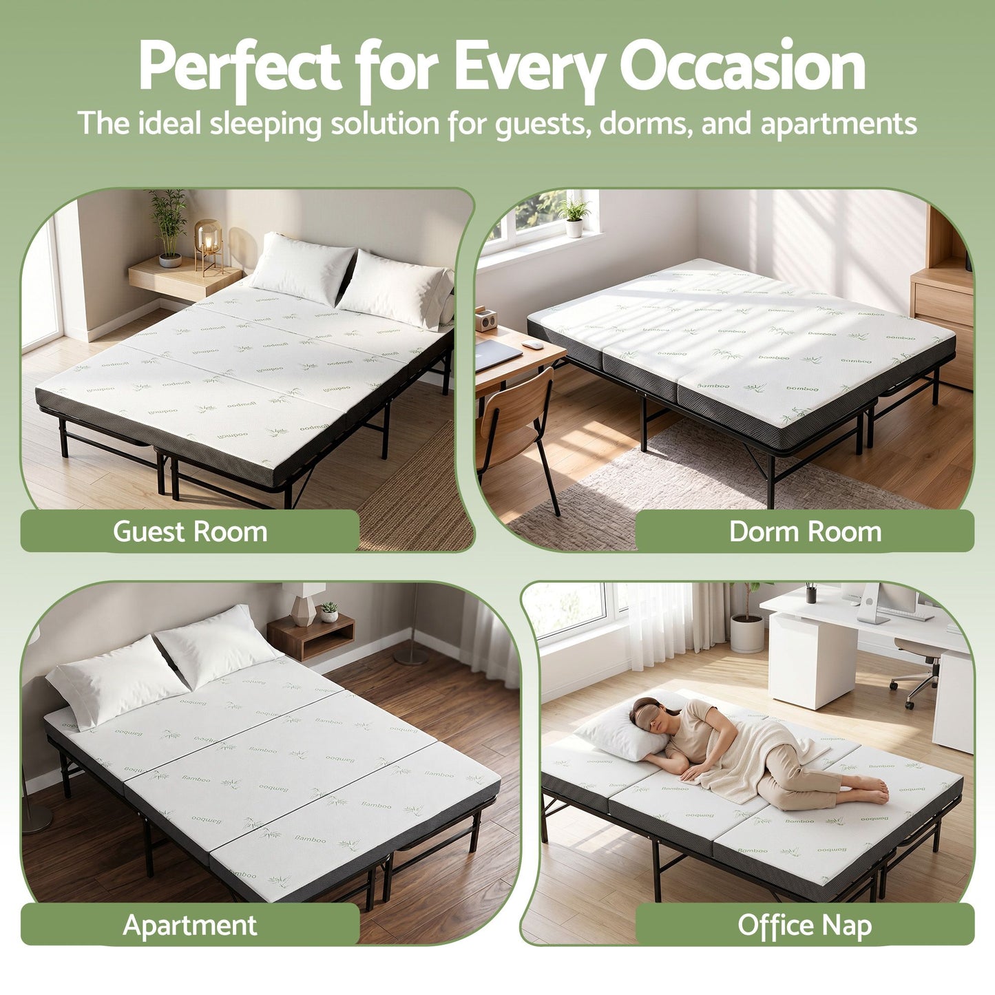 Double Folding Bed Mattress Bamboo Cover | HomeAndLiving - 8