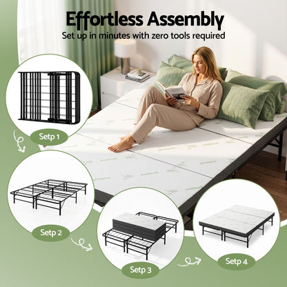 Double Folding Bed Mattress Bamboo Cover | HomeAndLiving - 9