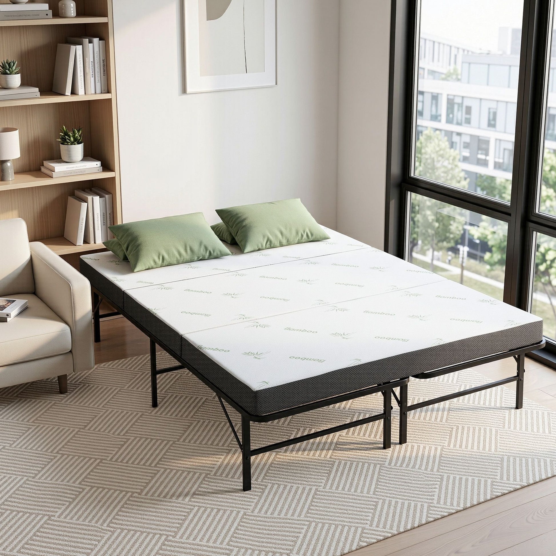 Double Folding Bed Mattress Bamboo Cover | HomeAndLiving - 10
