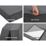 H&L Bedding Alzbeta Double Size Folding Foam Mattress Portable Bed Mat Velvet Dark Grey