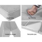 H&L Bedding Alzbeta Folding Foam Mattress Portable Sofa Bed Lounge Chair Velvet Light Grey