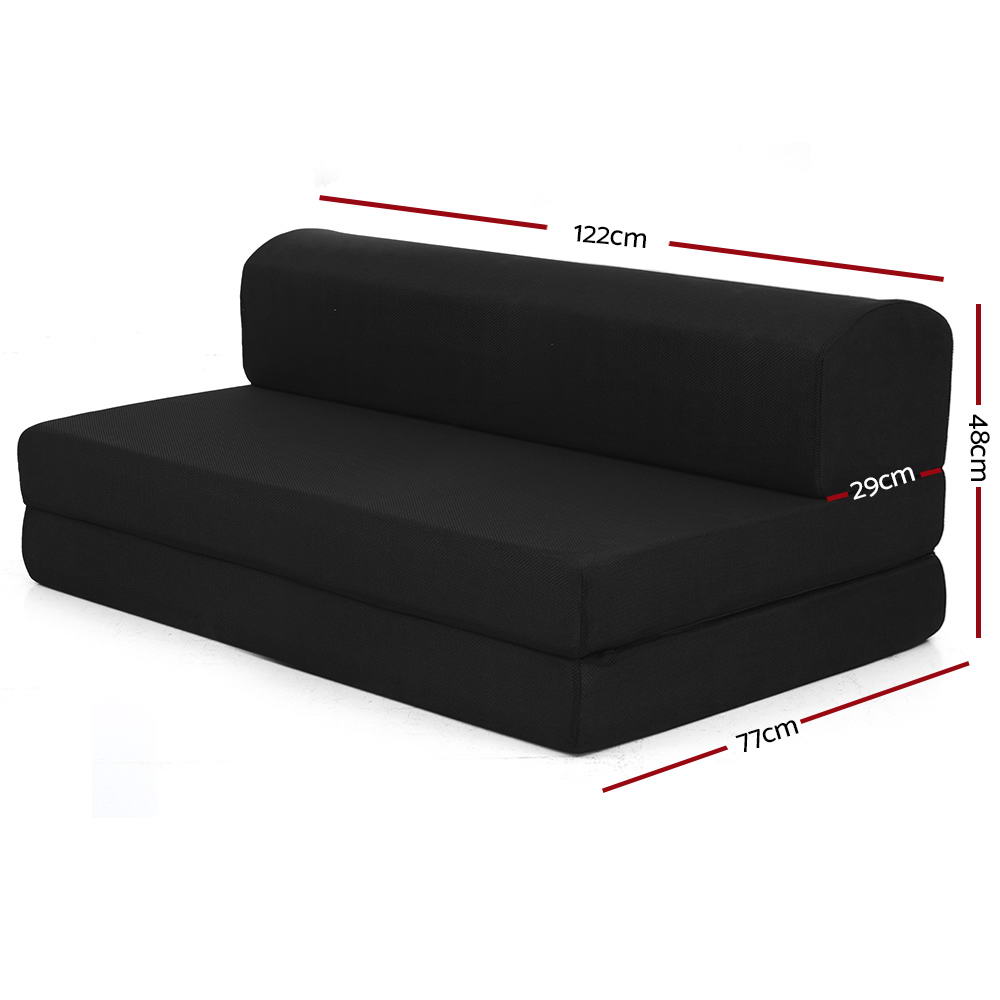 Foldable Mattress Folding Foam Bed Mat Double Black