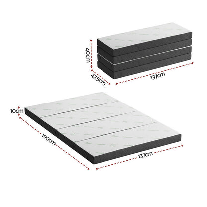 Foldable Foam Mattress Double Size 190x137x10cm