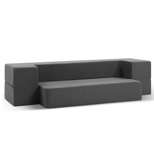 Foldable Mattress Folding Foam Sofa Bed Chair Grey