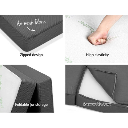 Foldable Mattress Folding Foam Single Bamboo
