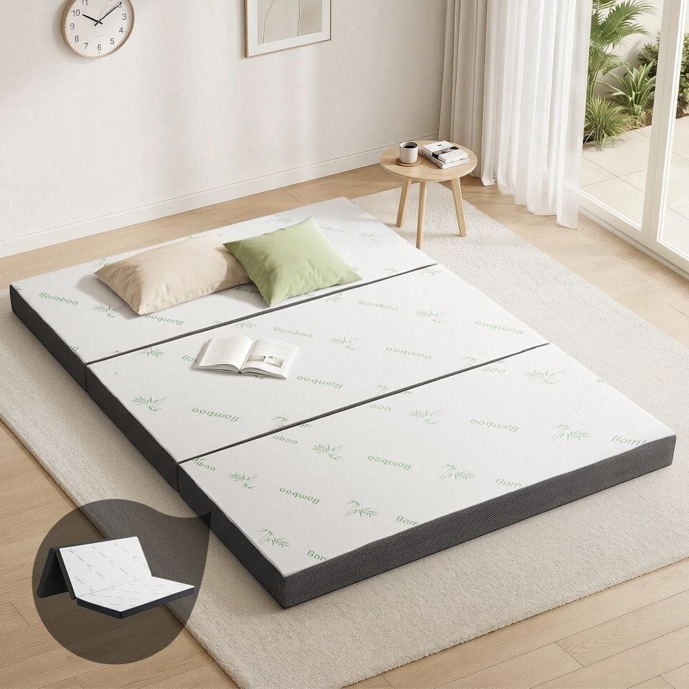 Foldable Mattress Bamboo Queen 203x153x10cm