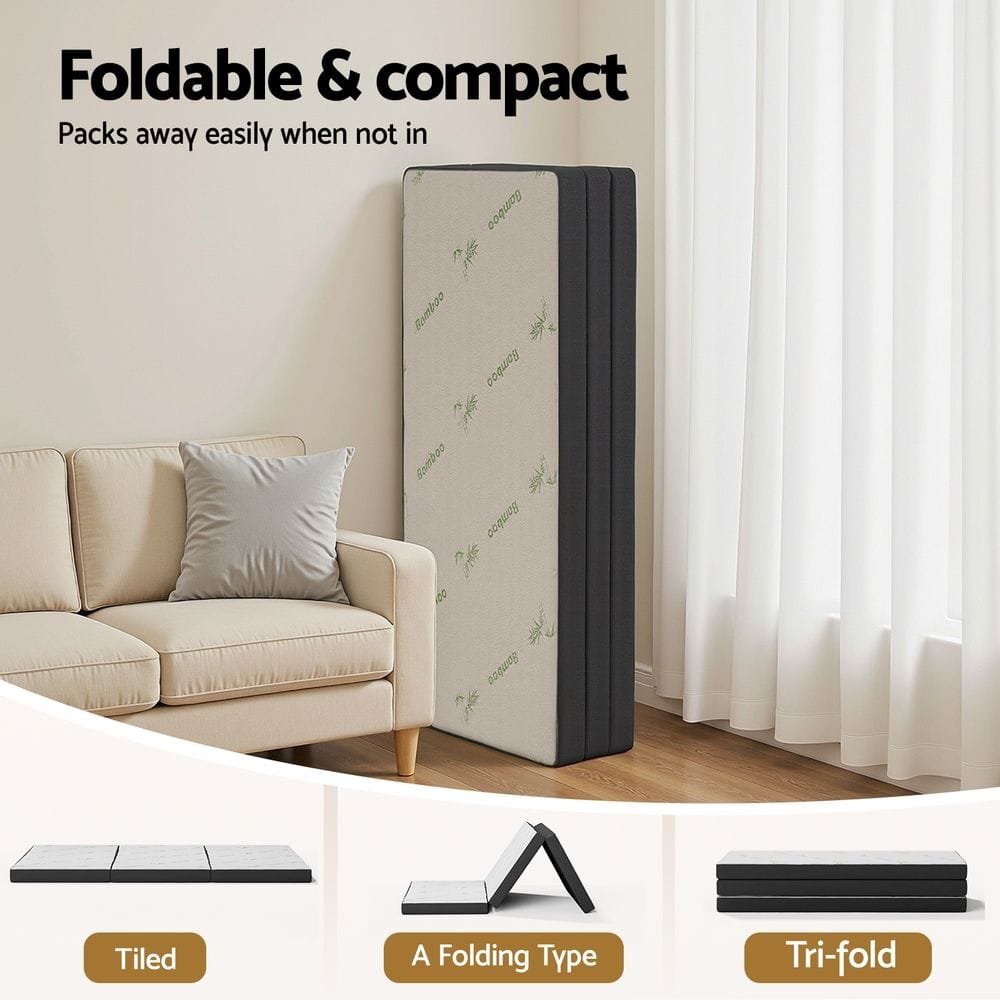 Foldable Mattress Bamboo Queen 203x153x10cm