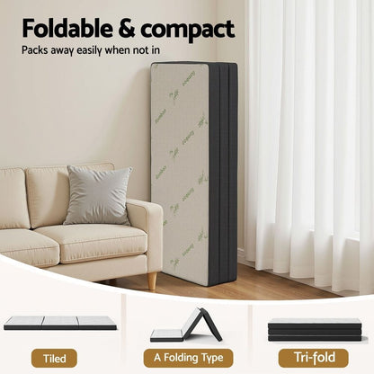 Foldable Mattress Bamboo Queen 203x153x10cm