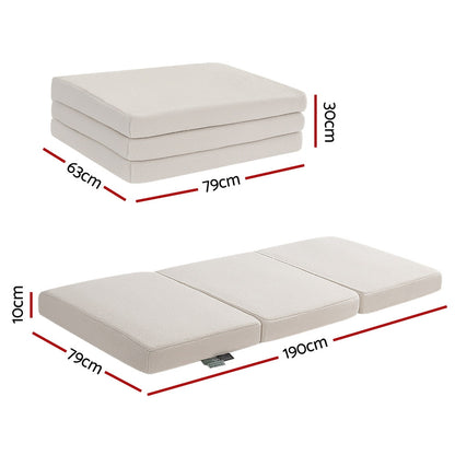 Foldable Mattress Fleece Portable 3-fold Folding Foam Mattresses