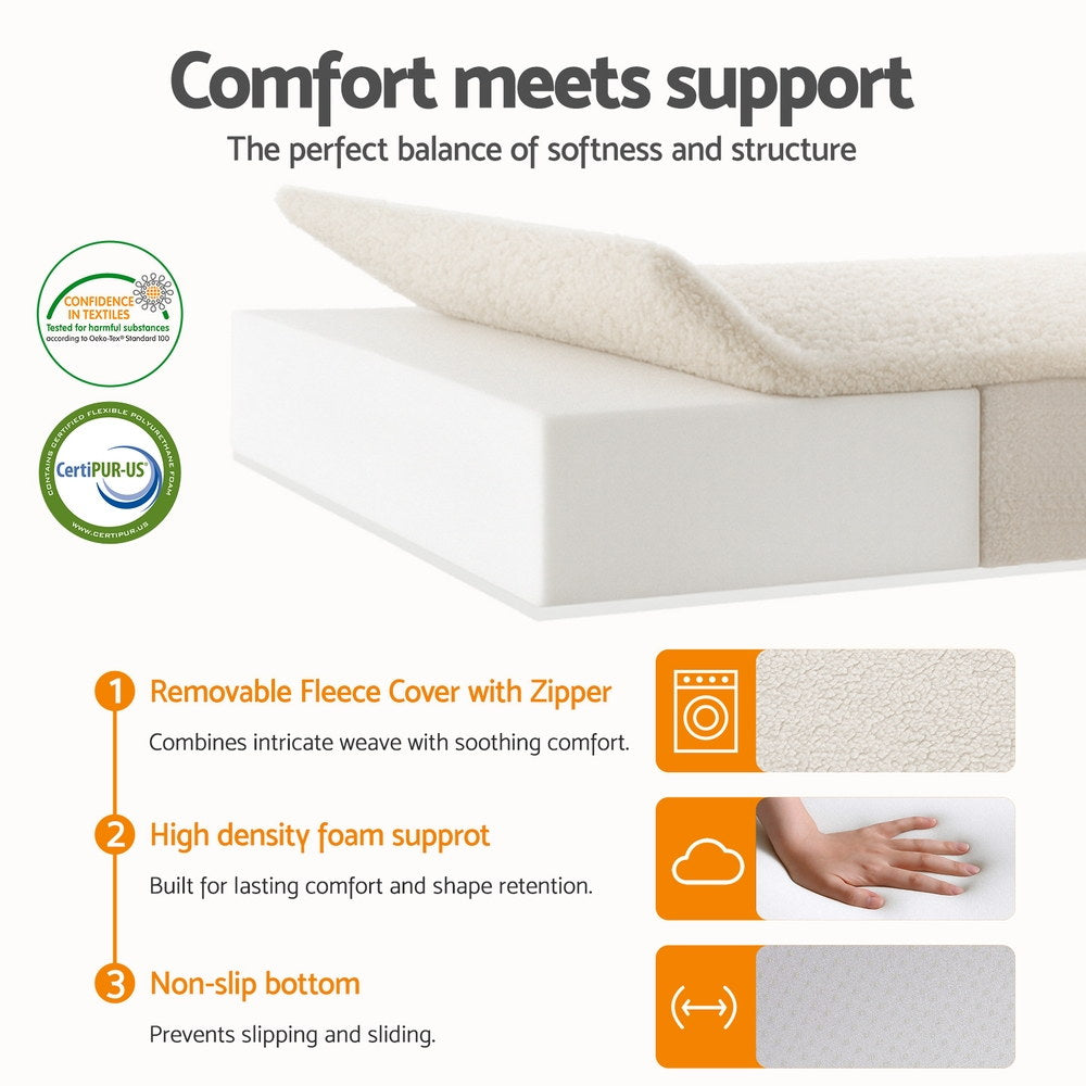 Foldable Mattress Fleece Portable 3-fold Folding Foam Mattresses