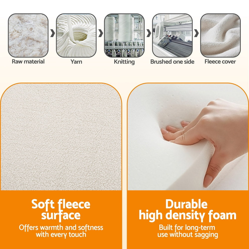 Foldable Mattress Fleece Portable 3-fold Folding Foam Mattresses
