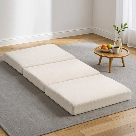 Foldable Mattress Fleece Portable 3-fold Folding Foam Mattresses