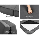 Foldable Mattress Folding Foam Bed Single Grey