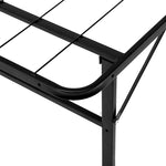 Foldable King Single Metal Bed Frame - Black