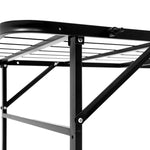 Foldable Queen Metal Bed Frame - Black