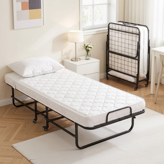 Folding Bed With Mattress Portable king
