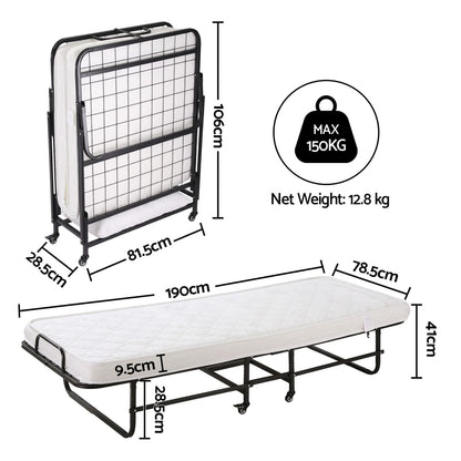 Folding Bed With Mattress Portable king
