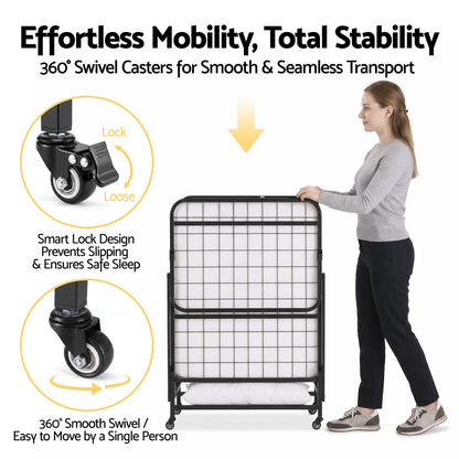 Folding Bed With Mattress Portable king