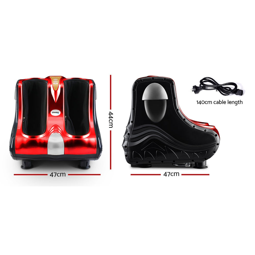 Foot Massager Shiatsu Ankle Calf Leg Massagers Circulation Enhancer Machine Red