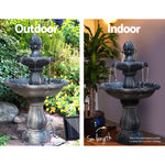 Solar Water Feature 3-Tier Fountain with Pump Kit Bird Bath 93CM Black