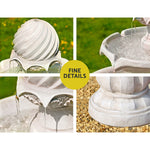 Solar Water Feature 3-Tier Fountain with Pump Kit Bird Bath 93CM Ivory