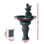 Water Fountain Features Solar with LED Lights Outdoor Cascading Angel