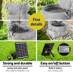 Solar Fountain Water Feature Outdoor Led Lights Gray