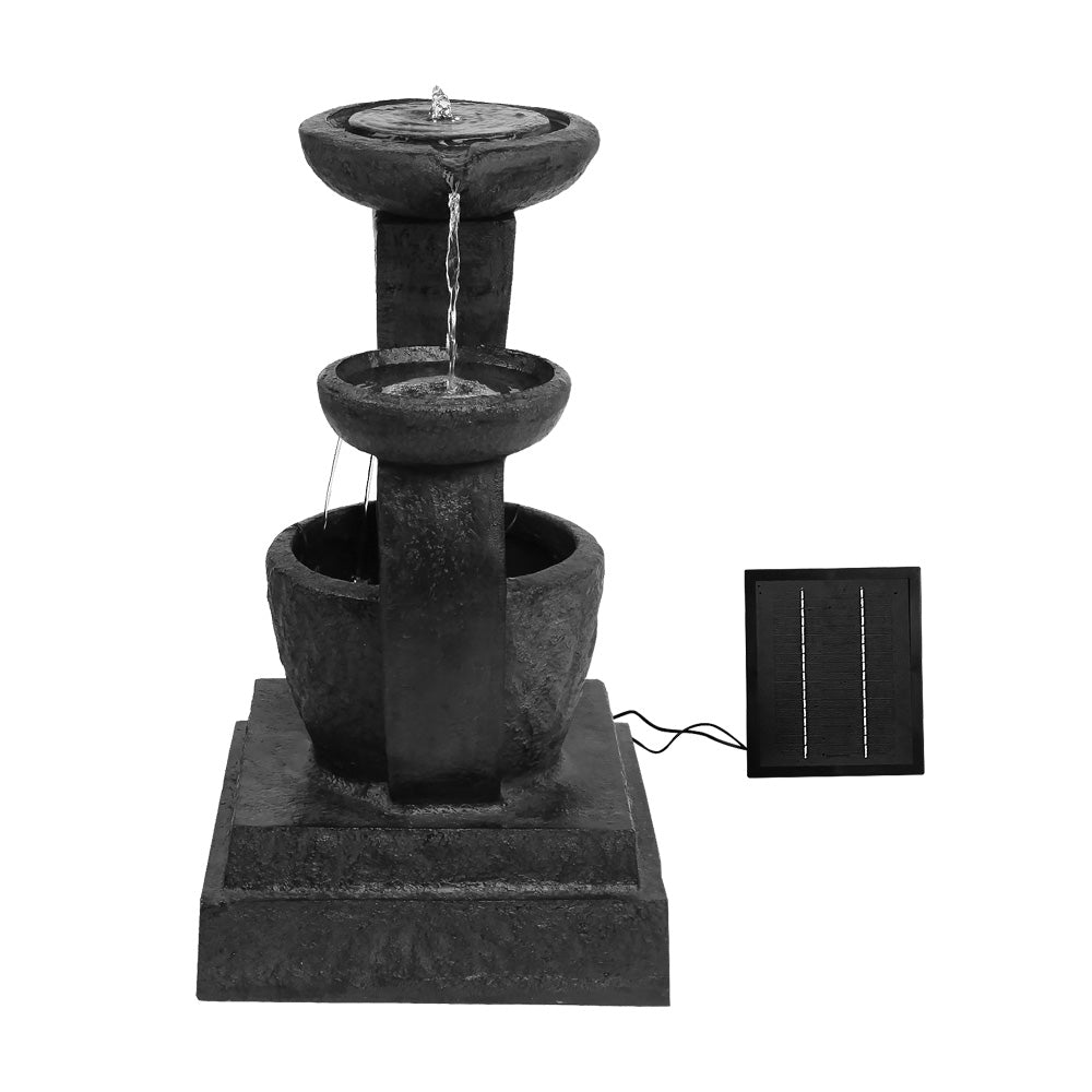 Solar 3-Tier Mushroom Water Fountain with LED Light - 70cm