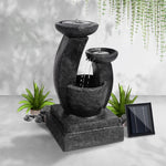 Solar Water Feature Cascading Fountain 3-Tier Mushroom LED Light 70CM