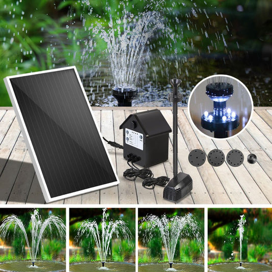 Solar Pond Pump With Battery Kit Led Lights 4Ft