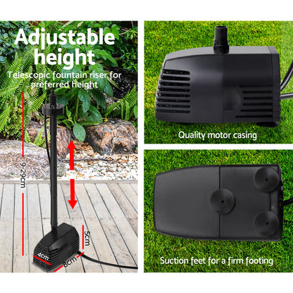 Solar Pond Pump With Battery Kit Led Lights 4Ft