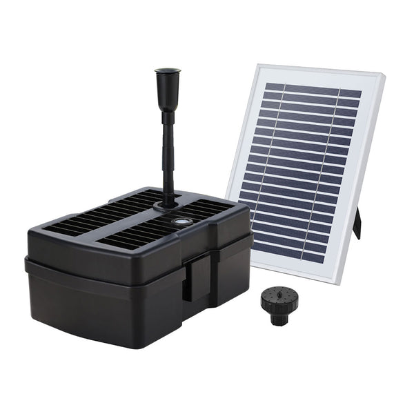  Solar Submersible Water Pond Fountain Pump with Filter Box 4.6FT 470L/H