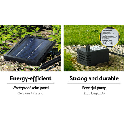 Solar Water Feature Cascading Fountain 3-Tier Pot LED Lights 76CM Grey