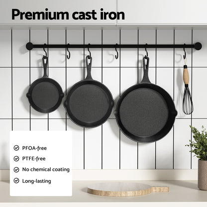 Non Stick Frying Pan Cast Iron 3Pcs