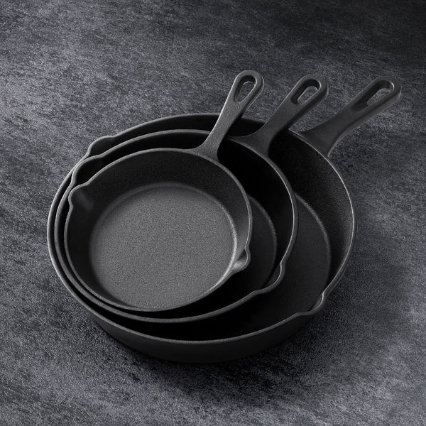  Non Stick Frying Pan Cast Iron 3Pcs