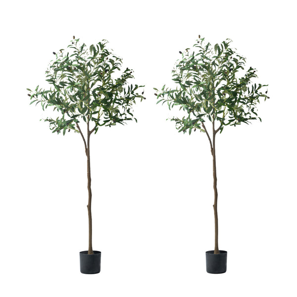  2x Artificial Olive Trees Potted Plants 150cm Indoor Home Decor Green