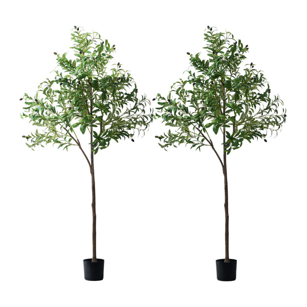  2x Artificial Olive Trees Potted Plants 180cm Indoor Home Decor Green