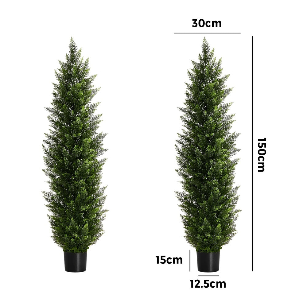 2 Pack Artificial Pine Tree 150cm Faux Plant Home Decor