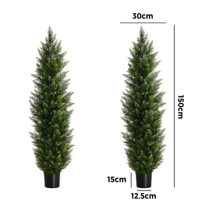 2 Pack Artificial Pine Tree 150cm Faux Plant Home Decor