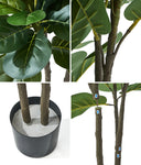 2x Artificial Fiddle Leaf Fig Trees Lifelike Potted Plants 180cm & 150cmGreen