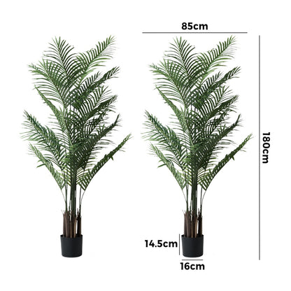 2x Artificial Palm Trees Potted Plants 180cm Indoor Home Decor Green A4 & A12