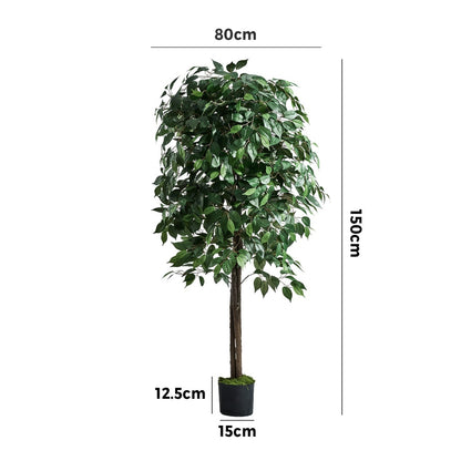 Artificial Ficus Tree 150cm Lifelike  Potted Indoor Plant Décor