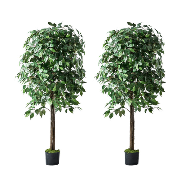  Artificial Ficus Tree 150cm Two Pack Lifelike Potted Indoor Plant Décor